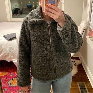 Green Teddy Coat from UO